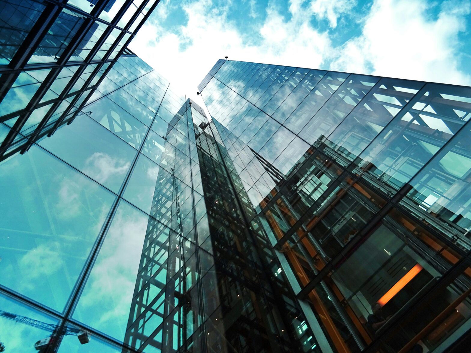 image looking up at building