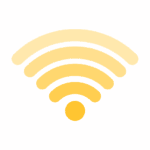 Icon of a Wi-Fi signal representing seamless internet access.