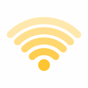 Icon of a Wi-Fi signal representing seamless internet access.
