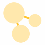 Icon of connected nodes representing simplified network management.