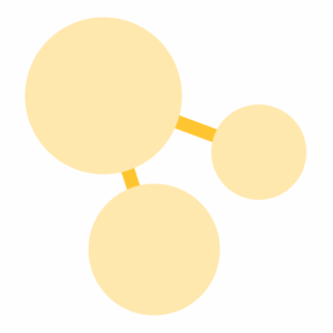 Icon of connected nodes representing simplified network management.