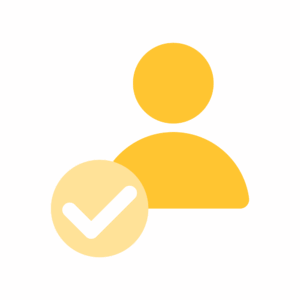 Icon of a person and shield representing secure access and authentication