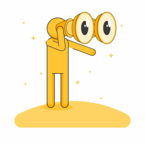 Illustration of a person aiming at a bullseye target, representing isofy’s vision