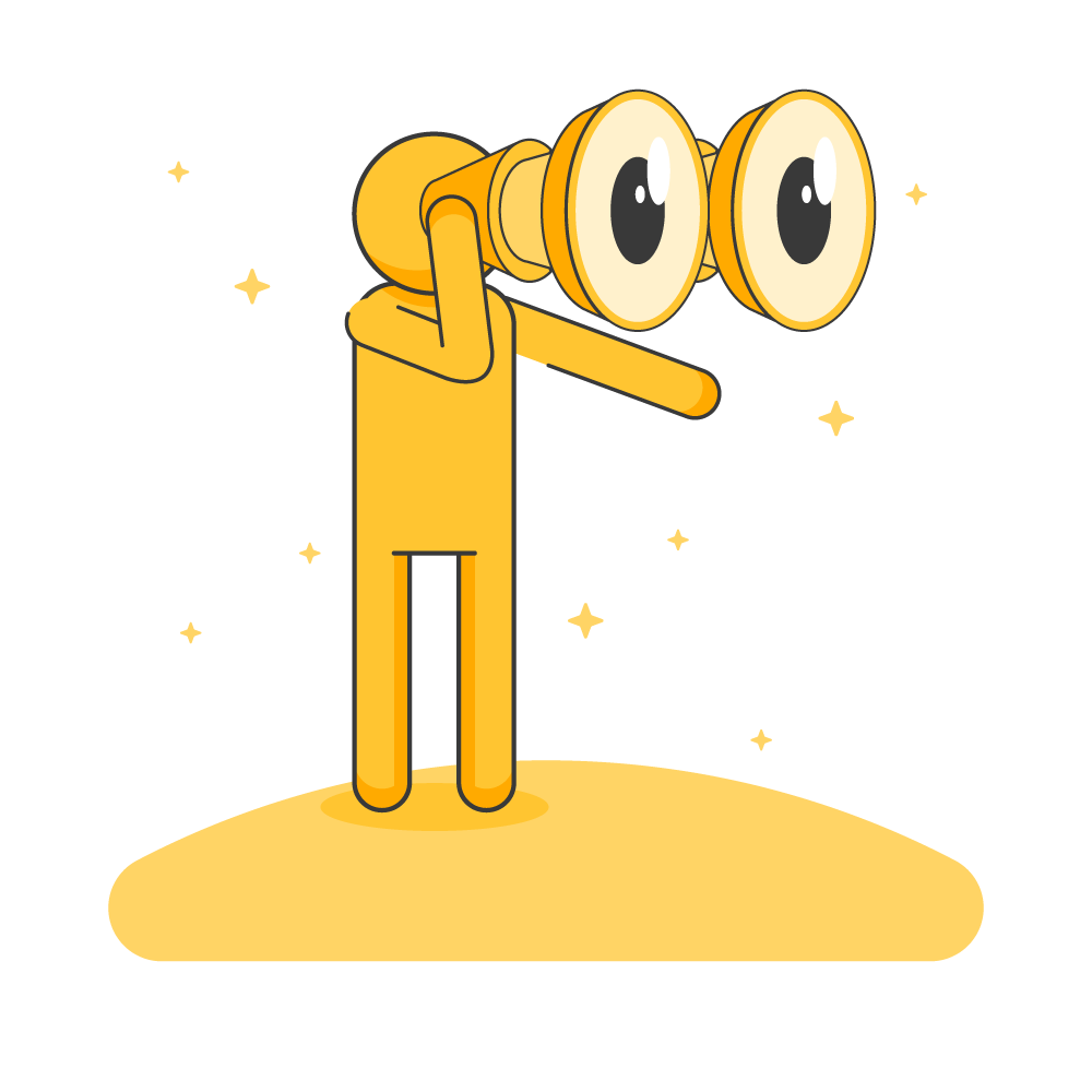 Illustration of a person aiming at a bullseye target, representing isofy’s vision